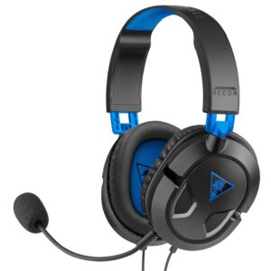 Tai nghe chơi game có dây Turtle Beach Recon 50 – PS5, PS4, PlayStation, Xbox Series X|S, Xbox One, Nintendo Switch, Mobile & PC với cổng 3.5mm – Mic tháo rời, Loa 40mm, Điều khiển trên dây